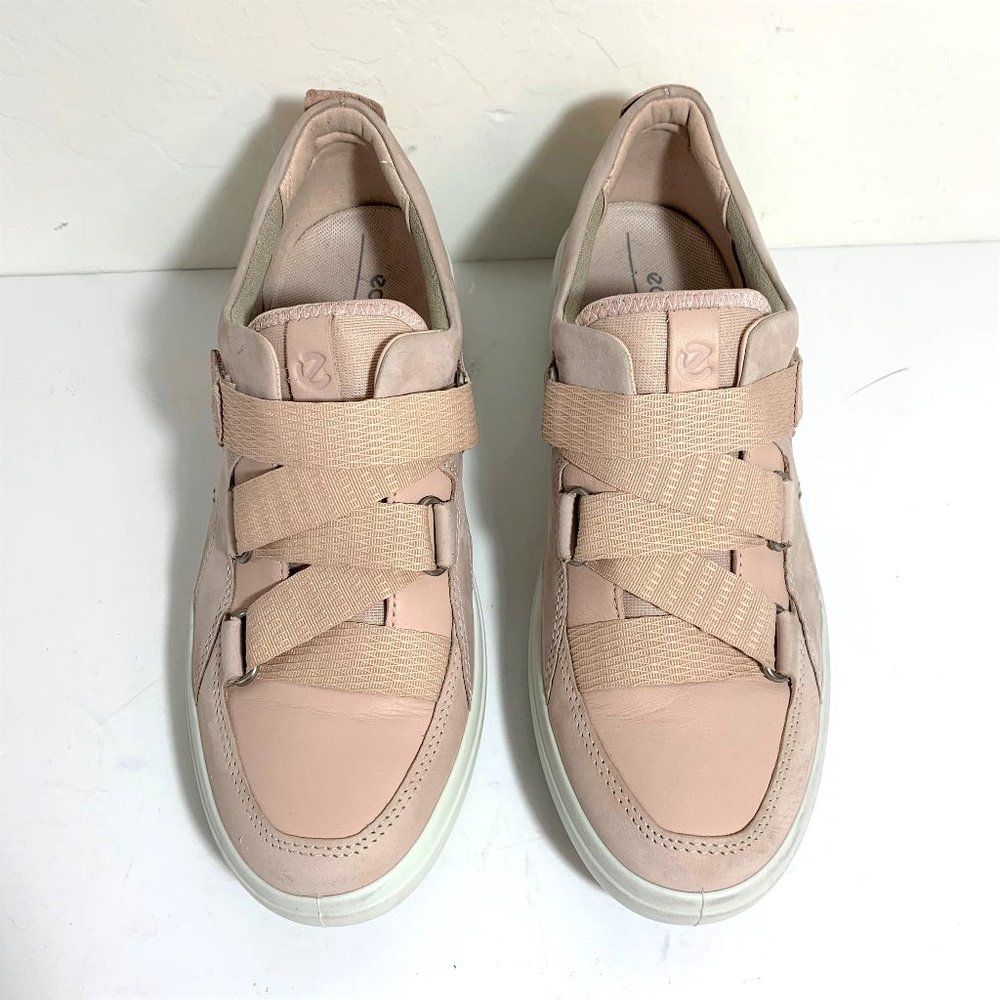 Ecco Soft 7 Wedge Strap Sneakers Nubuck Leather Rose Pink Size 39 US 8 - 8.5 - Picture 4 of 9